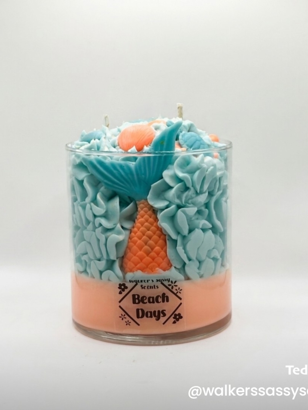 Aqua & Oange Mermaid Candle